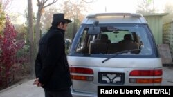 The five women were inside this car when they were attacked by gunmen near the Kandahar airport on December 17, 2016.