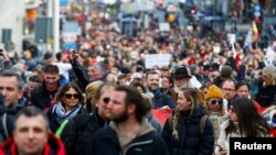 Demonstrație de protest față de restricțiile impuse de autorități la Kasssel, Germania, 20 martie  2021