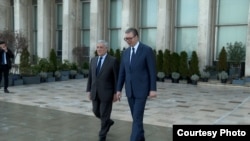 Italijanski šef diplomatije Antonio Tajani u Beogradu sa predsednikom Srbije Aleksandrom Vučićem, 31. januar 2025. 