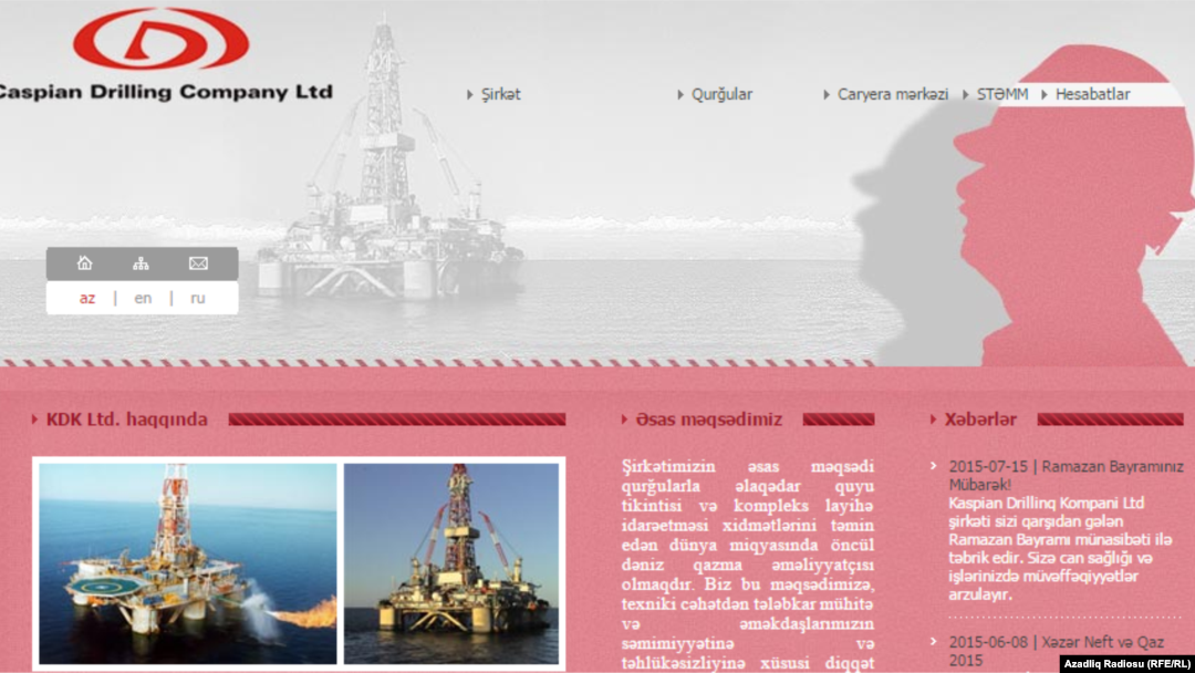 Caspian Drillinq Company Ltd-ninn saytından görüntü