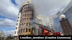 Пожежа у житловому будинку, що виникла внаслідок удару Росії. Харків, 3 квітня 2026 року