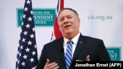 U.S. Secretary of State Mike Pompeo delivers remarks at the State Library of New South Wales in Sydney, August 4, 2019 - File