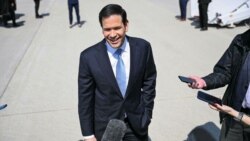 US Secretary of State Rubio speaks to reporters before flying to France for the G7 summit.