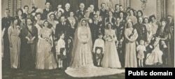 Снимка от сватбата на принцеса Елизабет и Филип Маунтбатън, 20 ноември 1947 г.