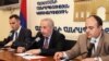 Armenia - Armen Yeghiazarian (C), acting director of the Center for Legislative Regulation, at a news conference in Yerevan, 11Jul2012.