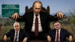 Каляж: Уладзімір Пуцін (у цэнтры). Марат Камболаў (зьлева) і Алан Гаглоеў (справа)