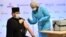 UKRAINE – Sviatoslav (Shevchuk), head of the Ukrainian Greek Catholic Church (UGCC), during the COVID-19 vaccination with the Covishield vaccine (AstraZeneca). Kyiv, March 16, 2021
