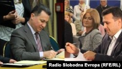 Лидерите на ВМРО-ДПМНЕ и на СДСМ, Никола Груевски и Зоран Заев. Комбинирана фотографија