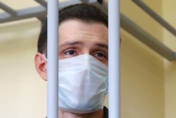Former U.S. Marine Trevor Reed at his verdict hearing in Moscow on July 30.