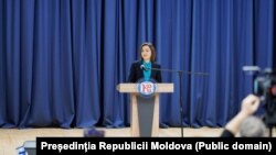 Президент Майя Санду виступила з промовою в Комратському державному університеті, 11 лютого 2026 року
