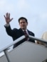US Secretary of State Marco Rubio waves from the top of the steps to his plane as he departs at Ninoy Aquino International Airport in Manila on July 23, 2026, following his visit to attend the Association of Southeast Asian Nations (ASEAN) Foreign Ministe