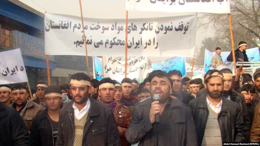 In recent weeks Afghan protests against Iran have grown