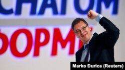 Aleksandar Vučić, predsednik Srbije i Srpske napredne stranke, na jednom od predizbornih mitinga