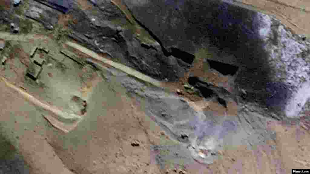 Tunnel entrances appear to have been targeted and have collapsed in an attempt to reduce Iran's ability to fire missiles at US allies in the region.