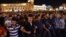 Supporters of the opposition hold a protest march in support of the gunmen in Yerevan on July 26.