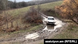 Armenia - A road leading to Bardzravan village, November 12, 2021.