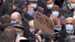 Protesters Rally In Tbilisi Following Release Of Saakashvili Prison Hospital Video