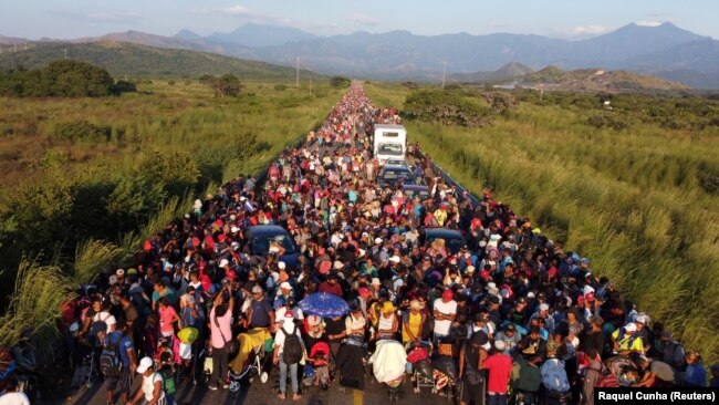 Migranti na putu za Mexico City, 6. novembar 2021.