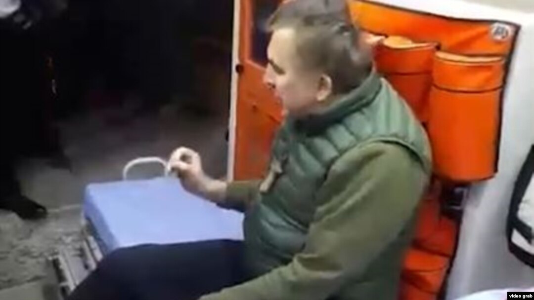 The Georgian Special Penitentiary Service released a video showing Saakashvili's November 8 transfer to a prison infirmary.