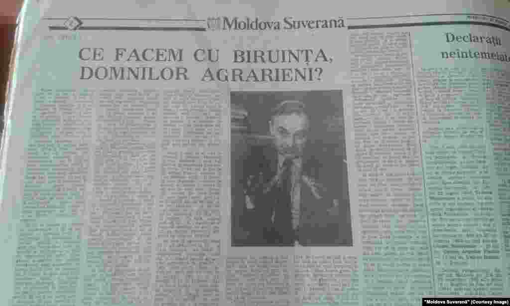 &quot;Moldova Suverană&quot;, 30 martie 1994, unul dintre articolele celebre ale scriitorului Ion Druţă, susţinător al agrarienilor