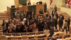 Georgian Opposition Protests In Parliament Over Dead Journalist
