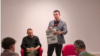 Старшыня Нацыянальнага зьвязу журналістаў Украіны Сяргей Таміленка на сустрэчы ў Вільні, 9 кастрычніка 2025