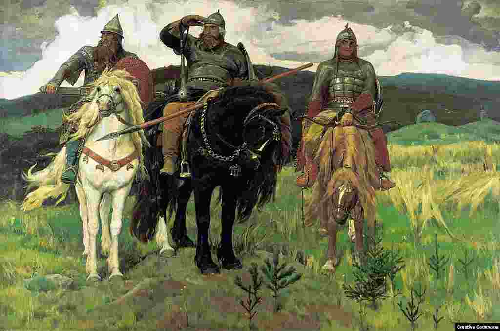 Painter&nbsp;Vasnetsov, whose favorite subjects included Russian mythology, modeled the budyonovka hat on the helmets of the legendary&nbsp;bogatyr.&nbsp;&nbsp;