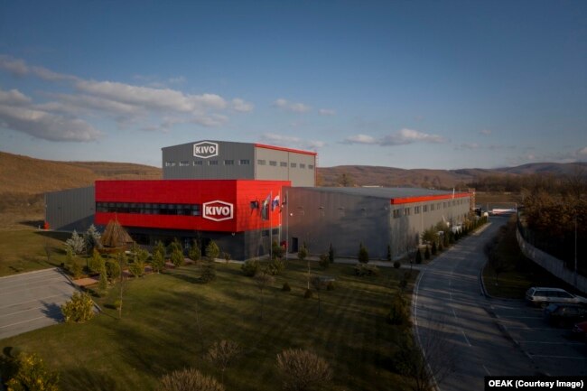 Ndërtesa e kompanisë Kivo në Kosovë, ku janë të punësuar 130 punëtorë.