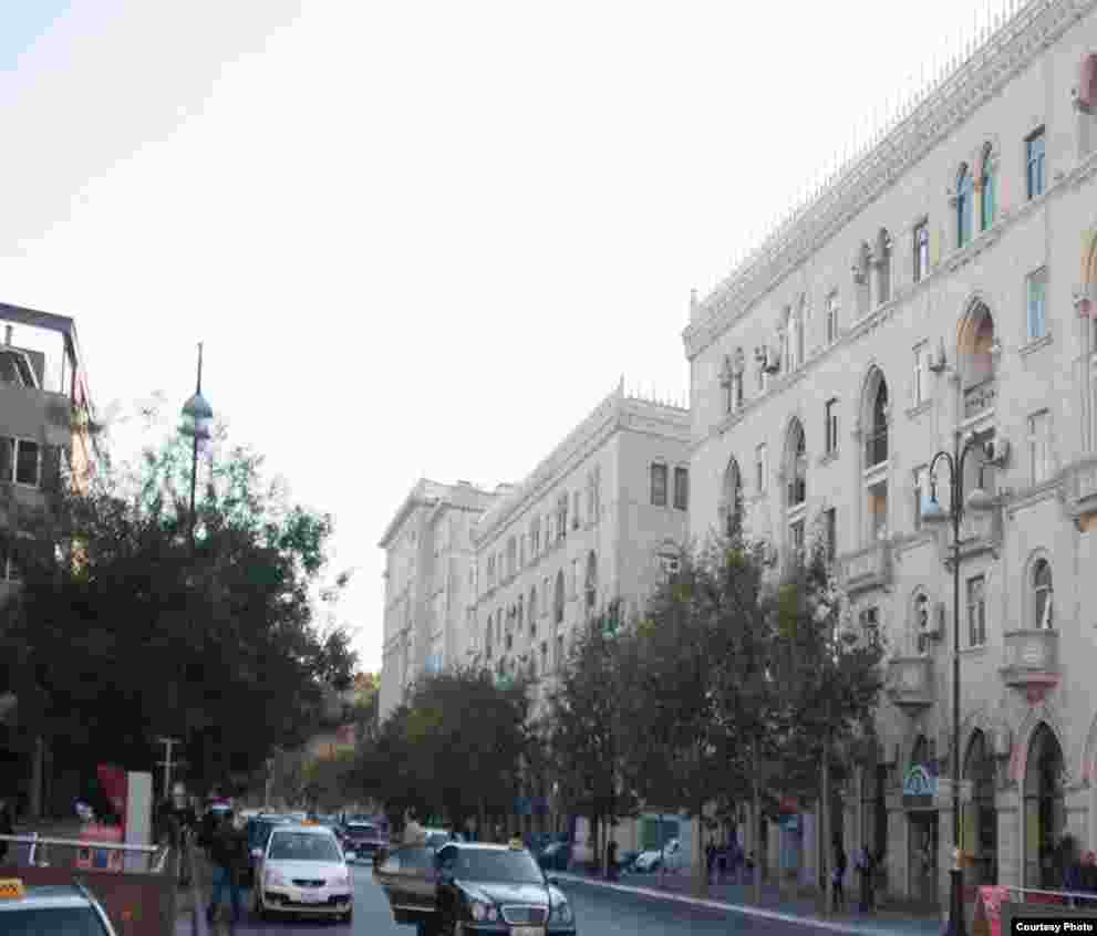 Azerbaijan -- Old and new Baku, NOT TO USE, JUST FOR INFOGRAPHIC, 