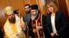 Йорданка Фандъкова по време на молебен на новия състав на Столичния общински съвет, извършен от белоградчишкия епископ Поликарп