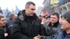 UDAR party leader Vitali Klitschko greets people during a Euromaidan rally at Independence Square in Kyiv in December.