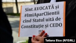 La un protest al Uniunii Avocaților, la Chișinău, iunie 2018