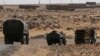 Russian trucks seen on the road heading to Deir al-Zor in September 2017.