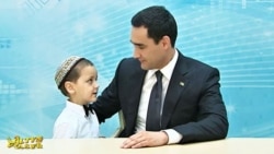 Turkmen President Serdar Berdymukhammedov visits an Ashgabat orphanage in May 2022.