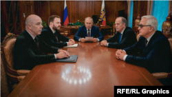Коллаж: Силуанов, Орешкин, Путин, Бортников и Шохин