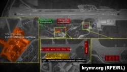 Позначення розміщення російських винищувачів на аеродромі Бельбек
