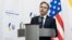 U.S. Secretary of State Anthony Blinken speaks at a press conference in Kyiv on January 19.