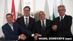 Архивска фотографија- средба на лидерите на Бугарија, Грција, Романија и Србија во Софија