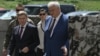 Ukrainian Foreign Minister Andriy Sybiha (right) and his German counterpart, Johann Wadephul (left,) walk before talks in Kyiv on June 30. 
