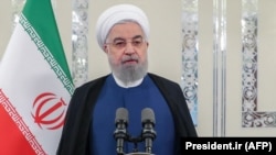 IRAN -- Iranian President Hassan Rohani delivers his United Nations General Assembly speech online from the capital Tehran, September 22, 2020