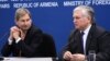 Foreign Minister Edward Nalbandian (R) and EU Commissioner for European Neighbourhood Policy and Enlargement Johannes Hahn give a joint press conference in Yerevan, 18Mar2015.