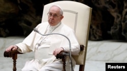 Pope Francis holds his weekly general audience at the Vatican on February 23. 