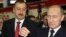 Presidents Aliyev (left) and Putin in Baku on 21 February