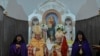 Armenia - Cardinal Leonardo Sandri (second from left) and Armenian Catholic Patriarch Gregory Peter XX consecrate a new Catholic church in Gyumri, 24Sep2015.