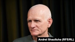 Ляўрэат Нобэлеўскай прэміі міру 2022 году Алесь Бяляцкі. Вільня, сьнежань 2025 году