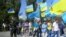 Учасники блокади Криму поблизу пункту пропуску «Чонгар»