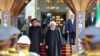 Iranian President Hassan Rouhani (R) and Pakistani Prime Minister Imran Khan in the Iranian capital Tehran on April 22.