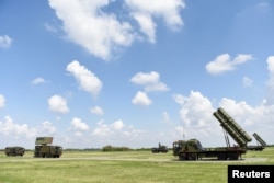 The Chinese medium-range FK-3 missile system is seen during a demonstration of the Serbian Army's air defense capabilities near Belgrade in 2022.