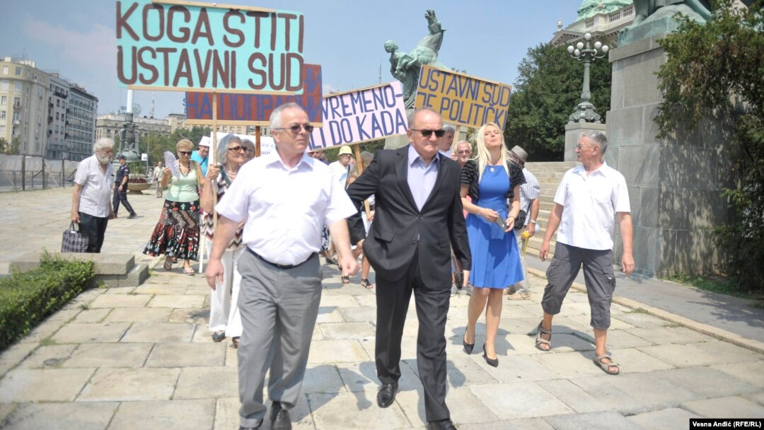 Protest za vraćanje penzija u Beogradu