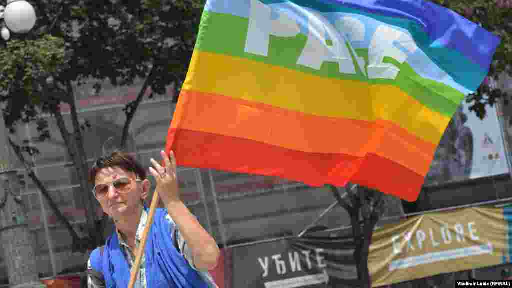 Serbia - International Day of Pride in Belgrade marked by walking against violence, organized by "Women in Black", "Gay-Straight Alliance," "Idaho Belgrade",and other organizations that fight for the respect for human rights, Belgrade, 27Jun2013. 